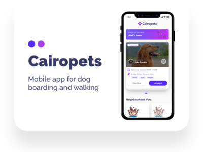 Cairopets iOS mobile app app design ui ux