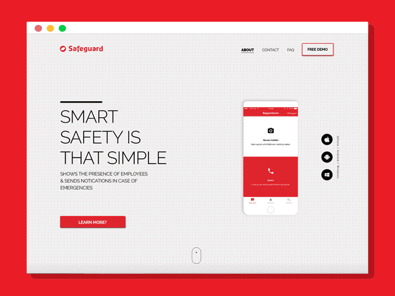 Safeguard app product safeguard safety webdesign