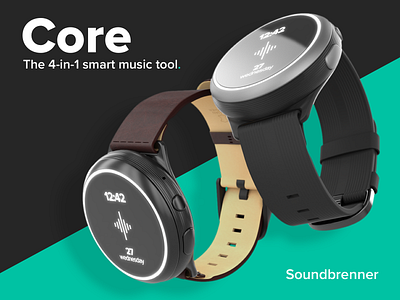 Product render - Soundbrenner Core 3dsmax cad leather music musicians render silicone smartwatch tool vray