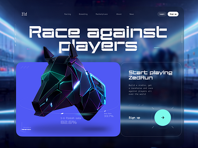 ZedRun | Play-to-earn homepage concept