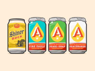Texas Beer all the pretty colors austin beer beerworks illustration shiner vector