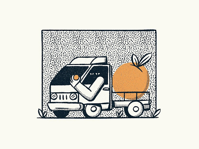 Jeju Oranges cute illustration jeju island jeju island line art nathan walker oranges sketch truck