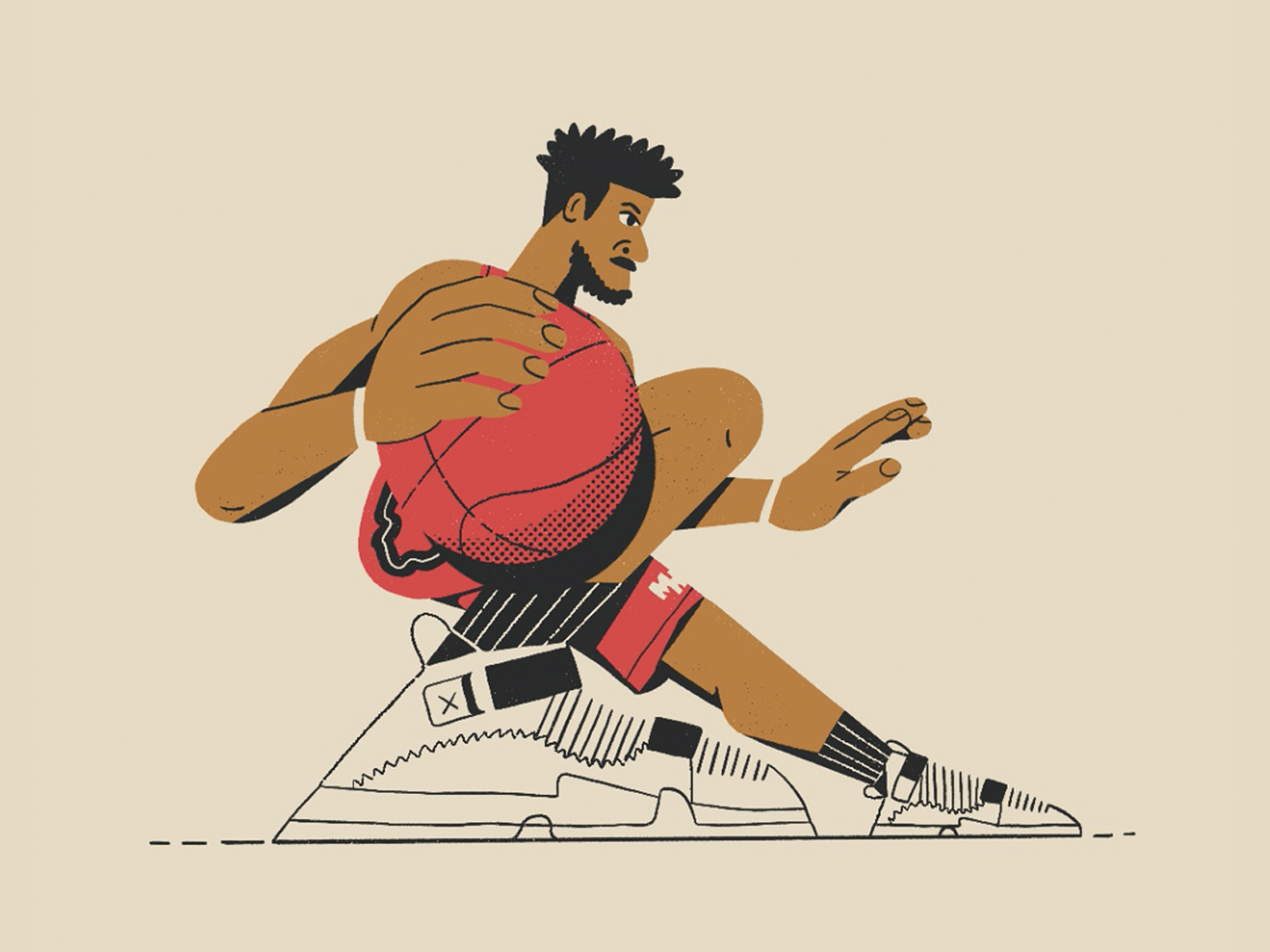 Jimmy Butler jordans sneakers athlete illustration all the pretty colors nathan walker character jimmy butler basketball miami heat nba