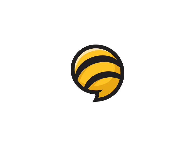 Banter logo concepts (unused) all the pretty colors app banter bee bubble chat logo nathan walker