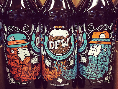 DFW: A Collaboration of Two Breweries all the pretty colors beer beer label illustration nathan walker packaging