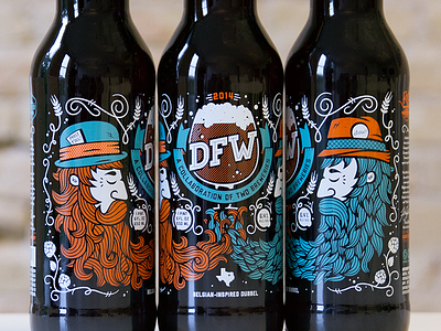 DFW: A Collaboration of Two Breweries beard beer brewery dfw illustration label lakewood nathan walker rahr