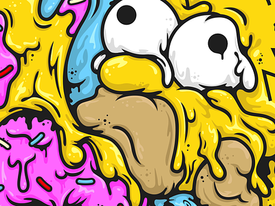 Drip Series - Homer all the pretty colors homer illustration nathan walker pop culture simpsons vector