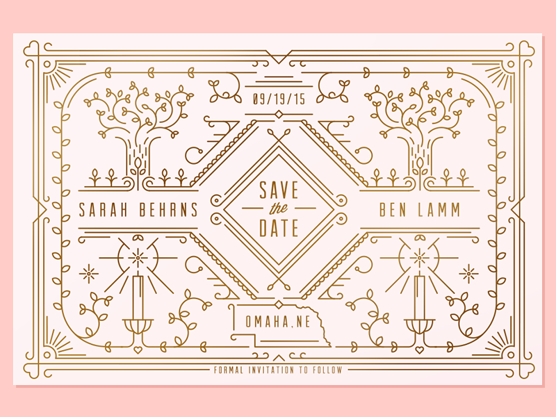 Save the Date illustration invitation letterpress nathan walker save the date wedding