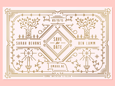 Save the Date illustration invitation letterpress nathan walker save the date wedding