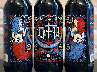 DFW Collaboration Beer #2 all the pretty colors anchor beer beer label cherry craft beer dfw mermaid nathan walker screenprint