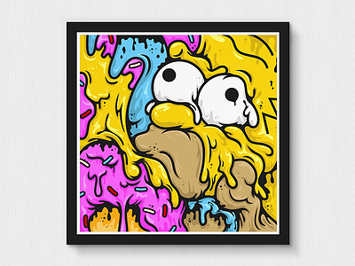 Mmm...Donuts all the pretty colors homer homer simpson illustration nathan walker poster the simpsons