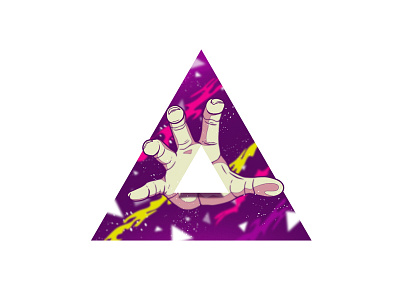 Accomplice Illustration accomplice accpl all the pretty colors colorful hand logo nathan walker negative space triangle