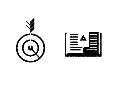 Unused Icons agency all the pretty colors book bullseye icon iconography nathan walker negative space simple