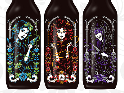 The Fates 3 fates all the pretty colors beer beer label nathan walker packaging screen print