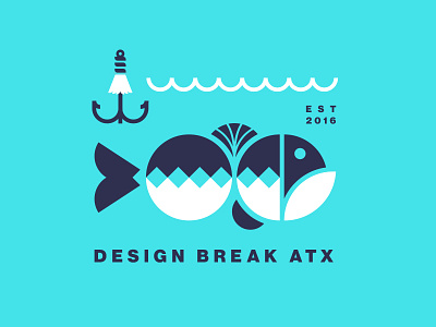 Design Break ATX atx bass fish fishing largemouth bass logo lure nathan walker simple