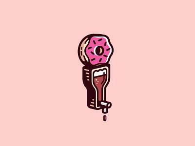 Unused Donut Logo Concept all the pretty colors atpcdesign bakery beer booze donut logo nathan walker suds tap