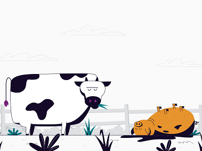 Moooo! all the pretty colors animals cow farm nathan walker pig simple