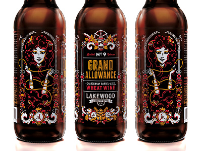 Lakewood Grand Allowance all the pretty colors beer beer label label nathan walker screen print three fates woman