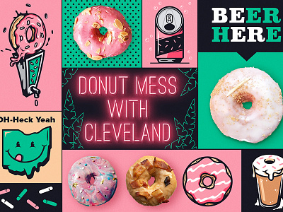 Brewnuts all the pretty colors beer brewnuts collage craft beer donuts lettering nathan walker snacks type