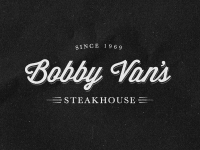 Bobby Van's Steakhouse bw client concept logo nathan new york restaurant script steakhouse type walker