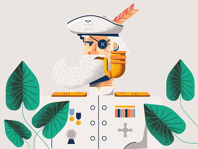 Style exploration all the pretty colors character nathan walker navy pipe pirate plants simple skull texture