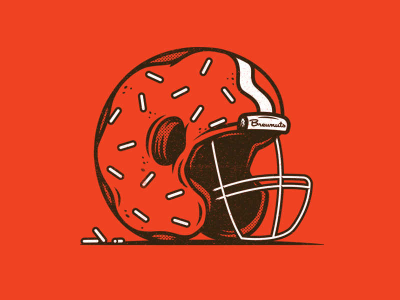 Brewnuts x Cleveland Browns all the pretty colors nathan walker sprinkles beer donuts browns helmet nfl football