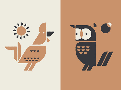 Branding Elements animals cafe cocktails coffee icon minimal nathan walker owl rooster sun