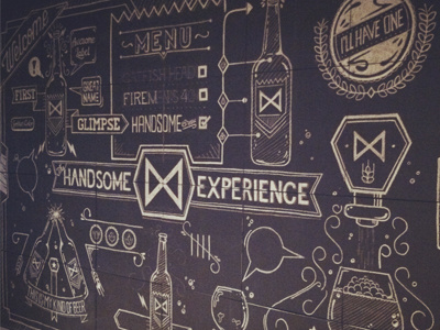 Handsome Wall agency all the pretty colors atpc beer bw chalk chalkwall handsome illustration lettering nathan walker type