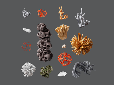 Make: Coral Composition abstract colors composition coral design illustration nature organic render