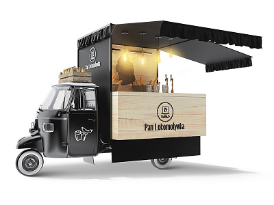 Food Truck - Baguettes and Beer 3d black car food render truck
