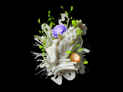 Spring on Organic 3d abstract cinema4d flowers illustration instalation installation organic plants render set