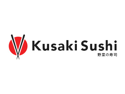 Kusaki Sushi Full Logo brand branding logo mark