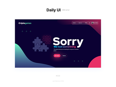 DailyUi 008 - 404 Error