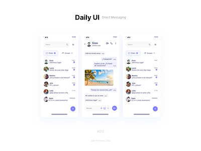 DailyUi 013 - Direct Messaging app design graphic design ui uiux uxui