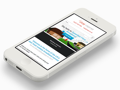 Mobile version of a new broadband provider website