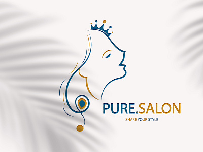 Pure salon beauty logo design