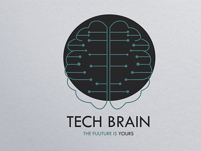 Tech brain logo design