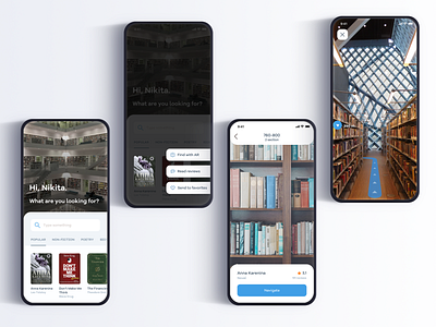AR Library App (2/3) 2019 app ar augmented reality book books bookshop bookstore july library mobile navigation search ui uiux web design