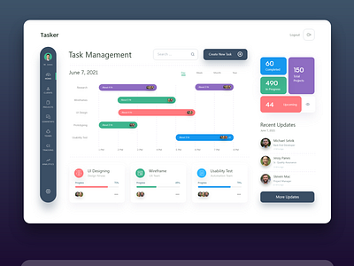 Task Manager Concept clean dashboard minimal ui ux