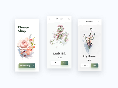 flowers shop design concept by Salman Shaikh floral flower green planting salman shaikh ui ux