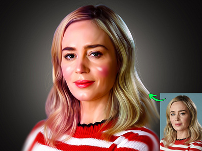 Digital Oil Painting of Emily Blunt