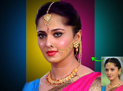 Digital Painting of Anushka Shetty graphic design oil painting photoshop