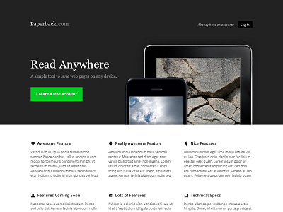Paperback - PSD Template for web app