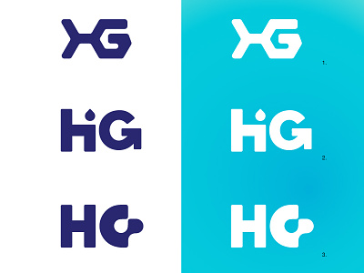 Hg Logo 3 blue drop gradient hg monogram