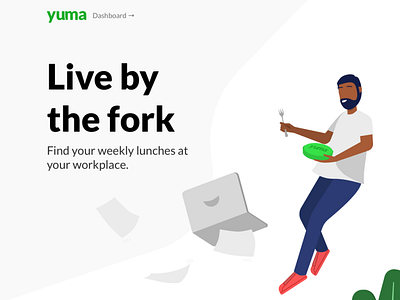 Yuma2.0 - eating character character eating food graphic home page landing page