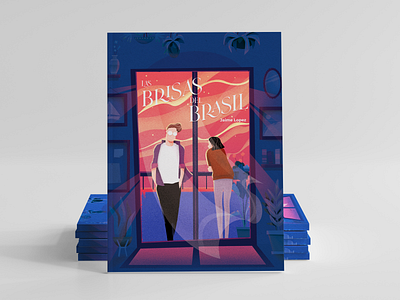 Las Brisas del Brasil (Book cover) book couple cover design illustration sunset