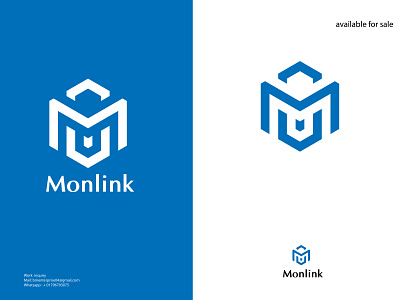 Letter M Logo Design, Branding Monlink Logo