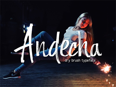 Andecha - Dry Brush Typefacr brush fast font hand draw hand lettering ink lettering ligature marker type typeface