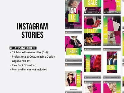 Instagram Stories Sale Template 2018 clean design instagram layout mobile pack simple stories template trend web