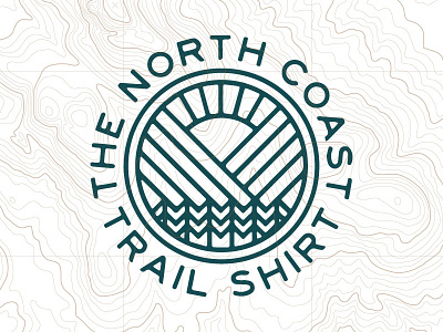 The North Coast Trail Shirt apparel badge logo map mountains outdoor sun topo trees